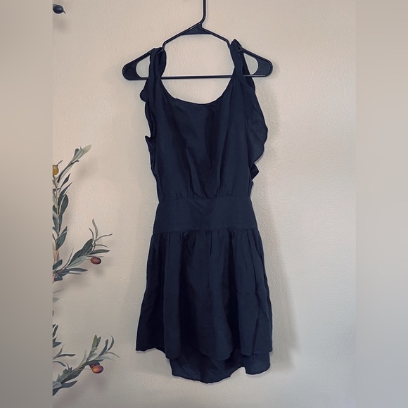 Free People Erin Black Mini Linen Dress Romper Size Women’s XS - Picture 3 of 8
